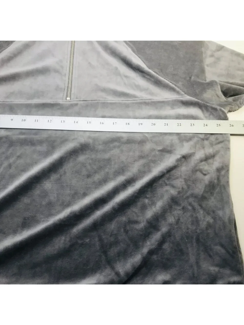 Wild Fable Women's Size XL Quarter Zip Velour Tunic Sweatshirt Gray New - Picture 6 of 14